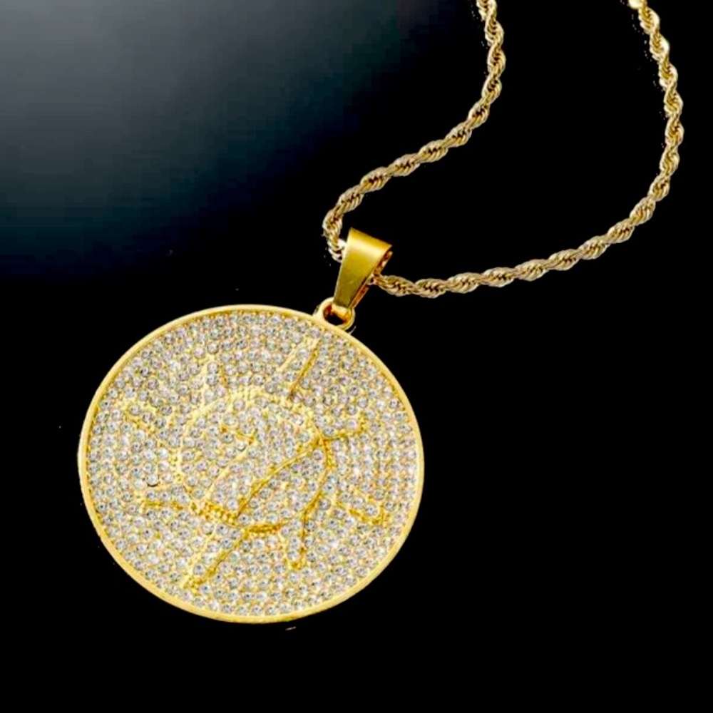 Stay Hard Rhinestone Pendant Necklace